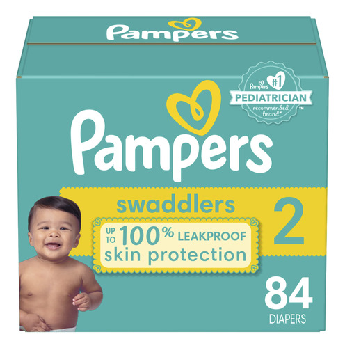 Pampers Swaddlers - Paales Para Recin Nacidos, Talla 2, 84 U