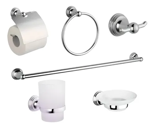comprar Set De Accesorios Fermetal Para Baño Kit 6 Piezas Metalico