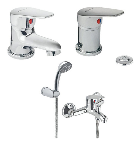 Set Grifería Piazza Domani Lavat, Bidet C/t Y Ducha Ext C/t