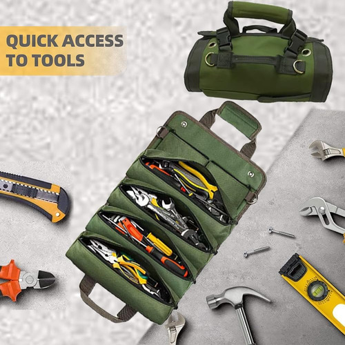 Roll Up Tool Bag, Tool Pouch Tool Roll With 2 Small Detac...
