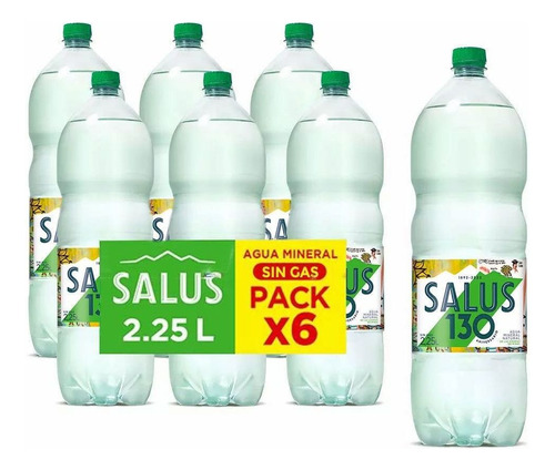 Agua mineral Salus Sin gas  sin gas   botella  2.25 L  pack x 6 u