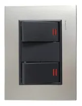 Comprar Plaqueta Duomo Flat Aluminio Con 2 Toma Interruptores Unipol