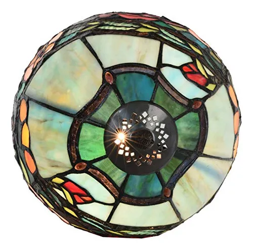 Bieye L10736 Lámpara De Mesa Con Vitrales Estilo Tiffany Con