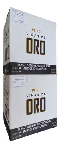 Caja De Pisco Viñas De Oro 6 Botellas De 750ml