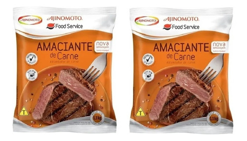 2 Pacotes Amaciante De Carne Ajinomoto 1,1kg Amacia 36kg