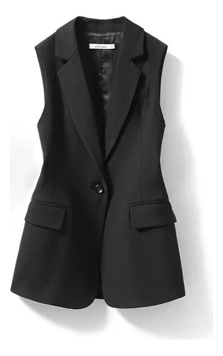 Blazer De Moda Formal Delgado Con Chaleco Largo Para Mujer C