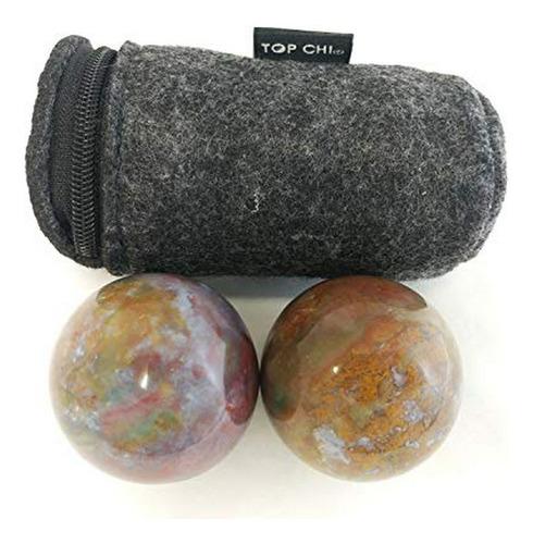 Masaje - Top Chi Fancy Jasper Baoding Balls Con Bolsa De Tra