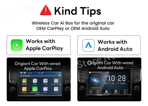 Adaptador Sem Fio CarPlay & Android Auto Para Carros Com De