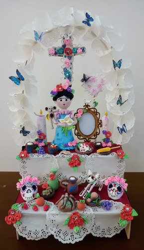 Decoración Altar Día De Los Muertos Blanco