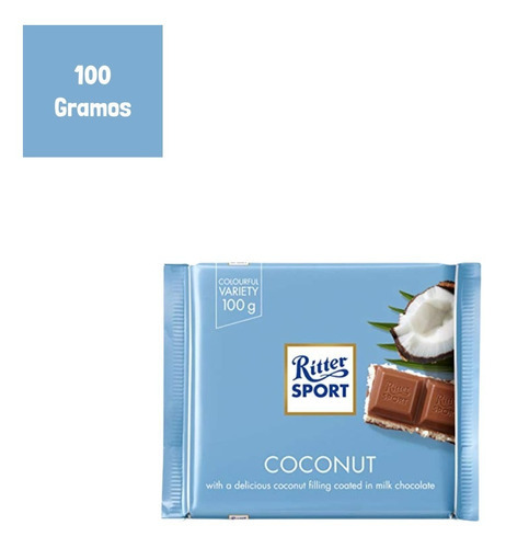 Chocolate de coco Ritter Sport 10 barras de 100 gramas