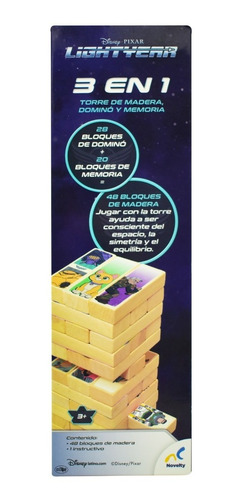 Lightyear 3 En 1 Domino Memoria Y Torre Novelty