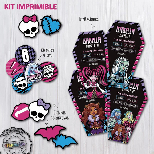 Kit Imprimible Cumpleaños Monster High