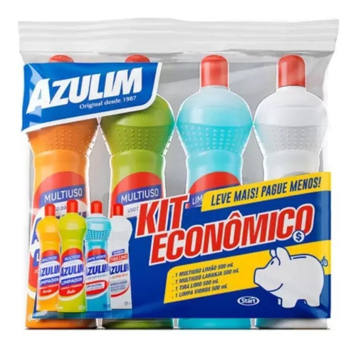 Kit Econômico Azulim 4em1 Multiuso/ Tira Limo / Limpa Vidros
