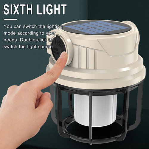 Luz Solar Para Acampar, Larga Duración, Recarga De Luz Exter