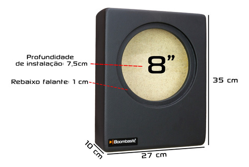Caixa Automotiva Boombastic Sub Slim 8 Rebaixada Polegadas
