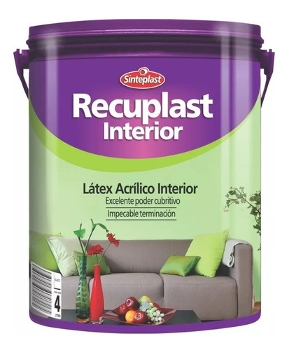 Recuplast interior latex lavable 10 lt sinteplast 