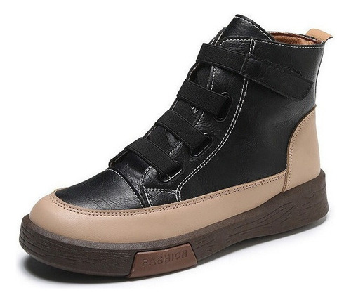 Botas Martin De Suela Gruesa Con Velcro De Moda Para Mujer