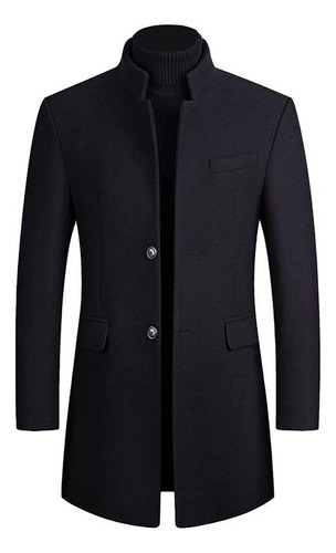 Gabardina De Un Solo Pecho Para Hombre Abrigo Cálido De Dobl