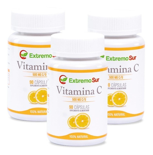 Vitamina C 90 Cápsulas Pack 3 Frascos