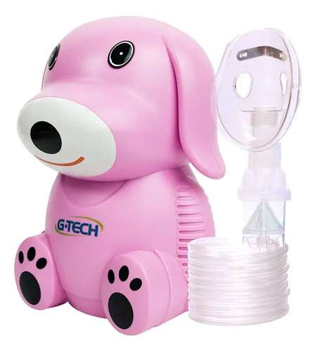 Nebulizador Y Inhalador Niños Dog Rosa Gtech 