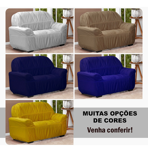 Protetor Capa De Sofá 2 Lugares King Malha Diversas Cores