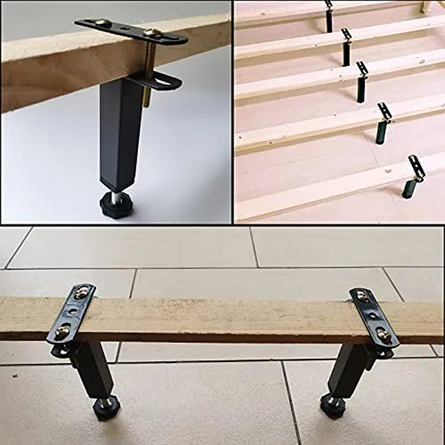 Patas Ajustables Para Cama O Mueble - Gris, Altura 5 9 A 8 6