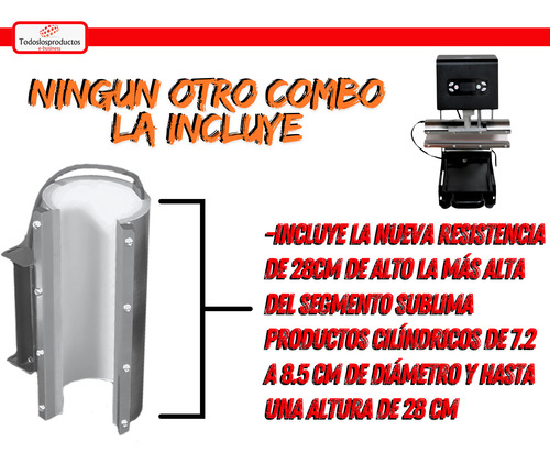 Kit Combo 5 En 1 Tlp Automático Para Sublimar Tazas Botellas