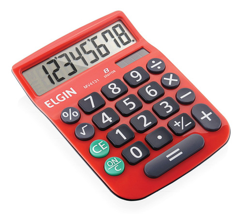 Calculadora De Mesa 8 Dígitos Mv-4131 Vermelha
