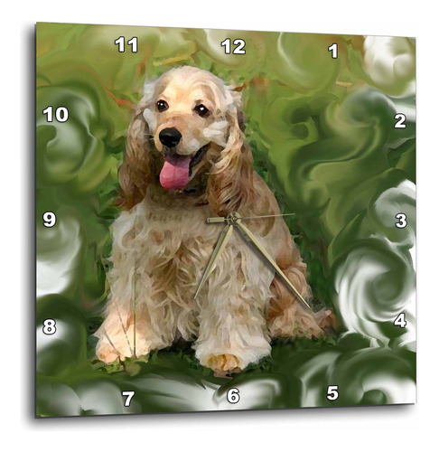 3drose Llc Cocker Spaniel - Reloj De Pared, 10 X 10 Pulgada.