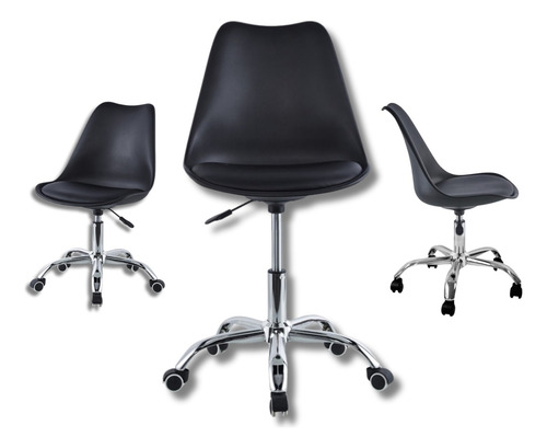 Silla Oficina Eames 3 Pz Altura Ajustable Ruedas 360°