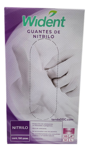 Guante Nitrilo Rosa Wident 100pz