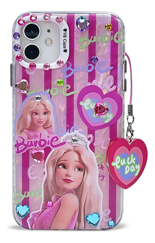 Case Para iPhone Barbie + Llavero 11 - 14 Pro Max