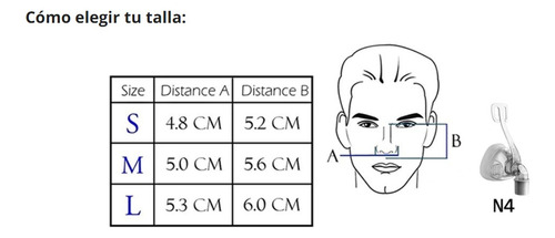 Imagen 3 de 6 de Mascarilla Nasal Bmc Máscara Cpap + Manguera 1,8 Mts
