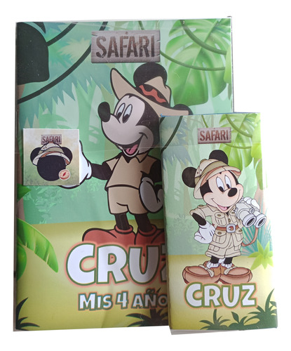 Souvenir Mickey Safari 20 Libritos Colorear Y 20 Lápices X6