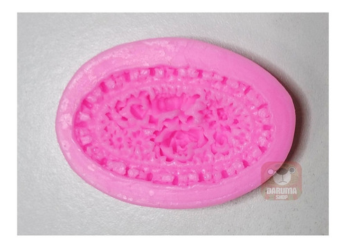 Imagen 2 de 5 de Molde Silicona Ovalado Rosas Flores Resposteria Belgrano
