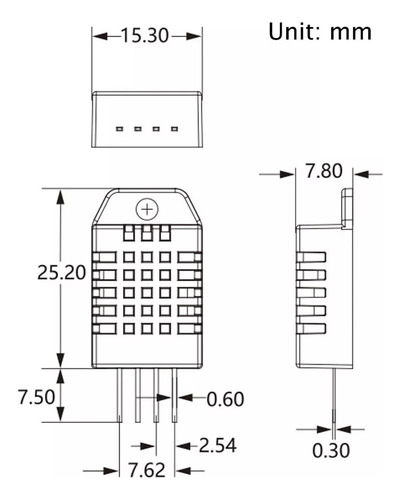 Tecneu 5 Piezas Sensor De Temperatura Y Humedad Dht22 Am2302 Arduino