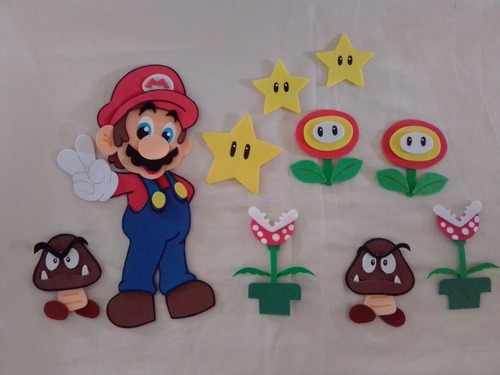 Figuras De Mario Bros Nintendo En Foami Decoración Fiestas