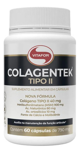 Colagentek Tipo Ii 60 Capsulas 790mg - Vitafor