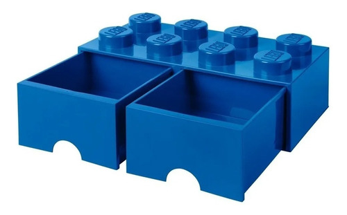 Lego Bloque Apilable Canasto 2 Cajones Brick Drawer 8 Color Blue