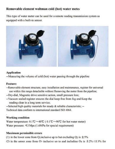 Medidor De Agua Macromedidor Tipo Woltman Medidor De Agua 3p
