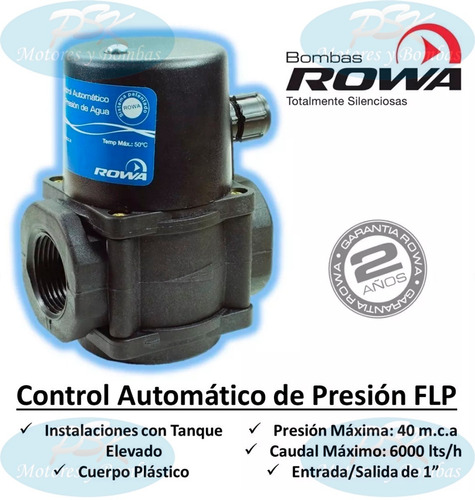 Control Automático Presion Flp Rowa Bomba Presurizadora