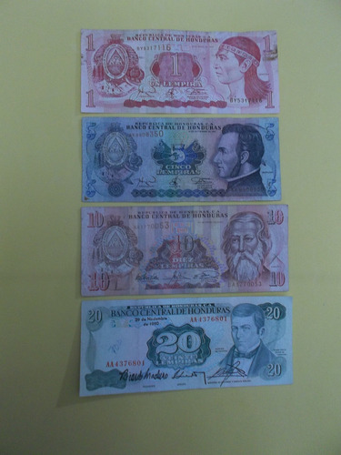 Billetes De Honduras  Lote De 4 Pc