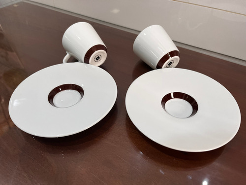 2 Xícaras Nespresso Ritual Andreé Putman Made In Portugal Branca Base Marrom Liso (Usado)