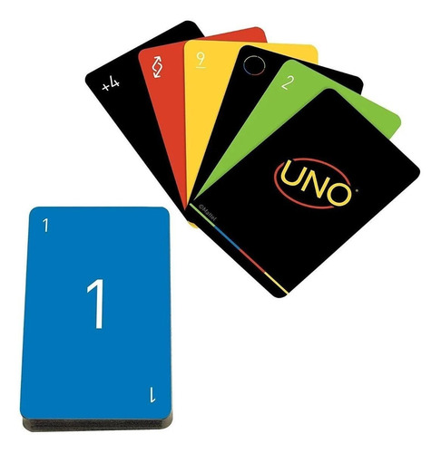 Uno Minimalista Juego De Cartas Negro Gyh69 Mattel