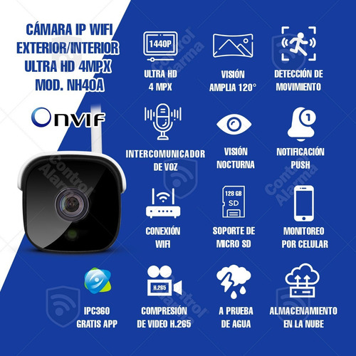 Imagen 2 de 10 de 2 Camaras Wifi Ip Ultra Hd 4 Mpx Exterior Video Seguridad