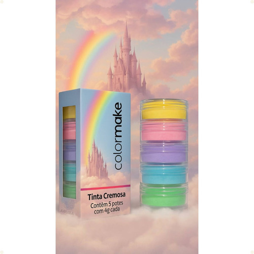 Torre Tinta Facial Cremosa 5 Cores Unicórnio - Colormake
