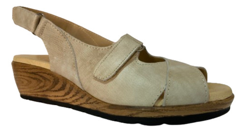 Sandalia De Cuero Taco Chino Bajo Talle 36 (a-509)