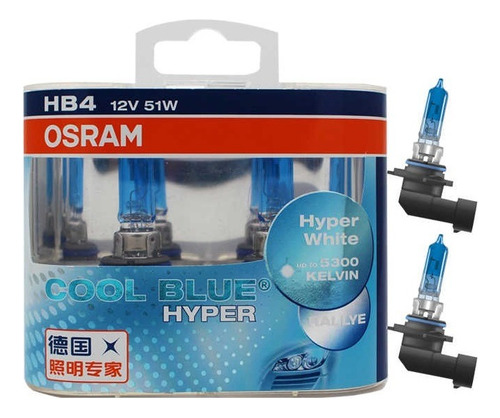 Lâmpadas Osram Cool Blue Hyper 5300k Hb4 + Garantia 1 Ano