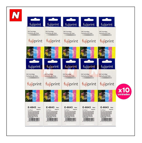 X 10 Tinta Universal Para Epson 70ml L110 L120 L350 Magenta