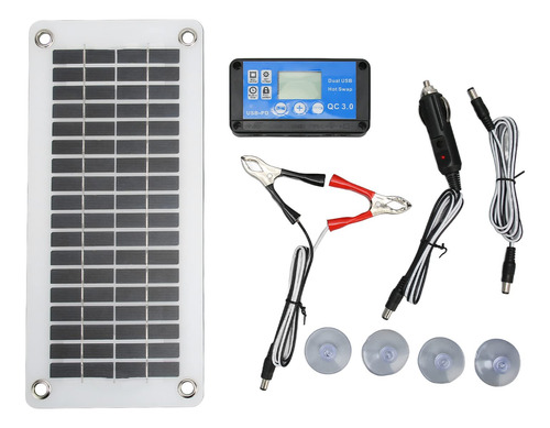 Kit Panel Solar 12 V 30 W Para Auto Caravana Sistema Voltio